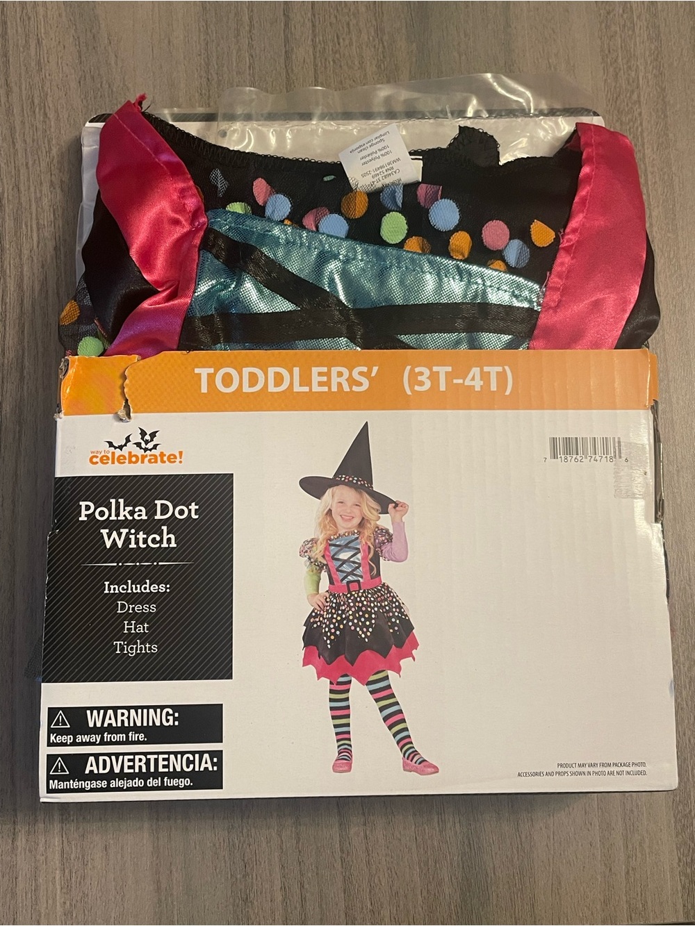 Way to Celebrate! Polka Dot Witch Halloween Costume – Toddler 3T–4T